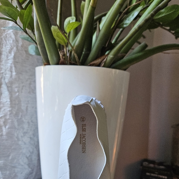 NEW Ilse Jacobsen Hornbaek White Leather Tulip Plateau shoes - Picture 5 of 5